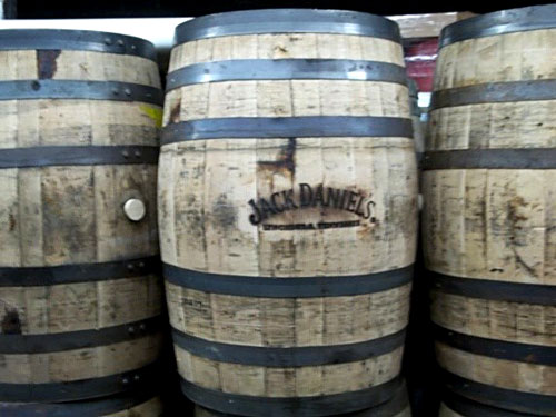 jack daniel’s wooden barrels with logo
