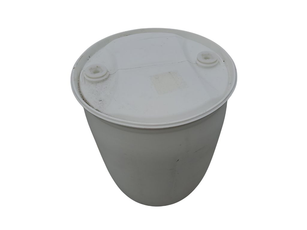 40 gallon white poly drum with white background