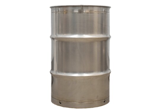 tight head stainless steel drum with white background