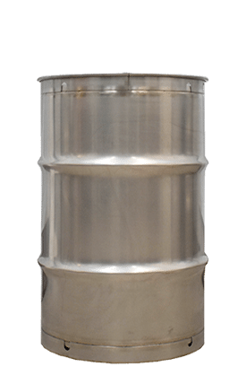 tight head stainless steel drum with no background