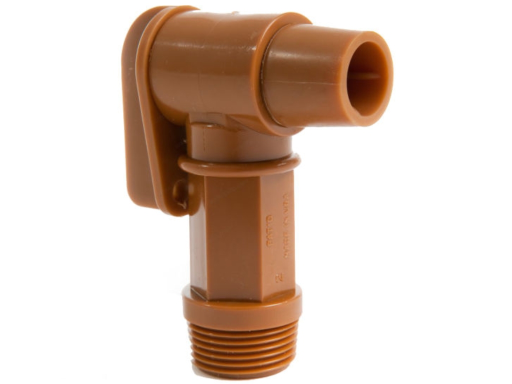 3/4 Inch Food-Safe Poly Bung Faucet – Brown or Natural, NPT Threads - Image 2