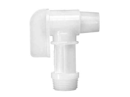 3/4 inch food-safe poly bung faucet in white color with NPT thread