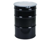 hazardous materials 55 gallon metal drum with white background