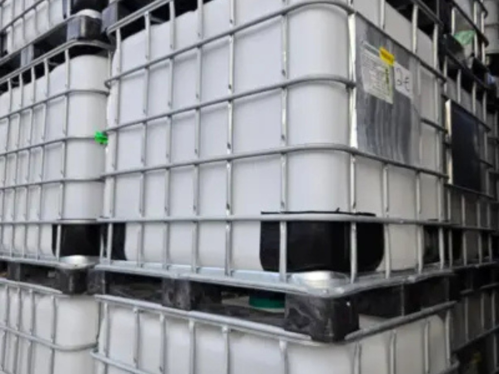 IBC totes stacked up