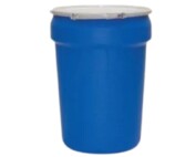 nestable 30 gallon open head poly drum with white background