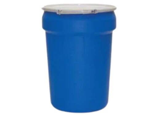 nestable 30 gallon open head poly drum with white background