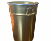 Small Gold Used Metal Drum with Lid
