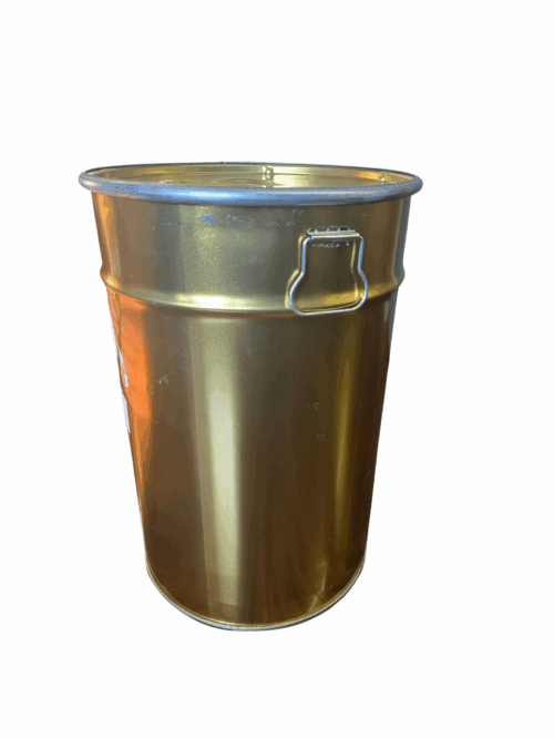 Small Gold Used Metal Drum with Lid