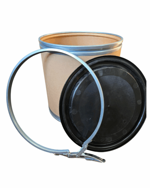 10 gallon fiber drum with lid and ring